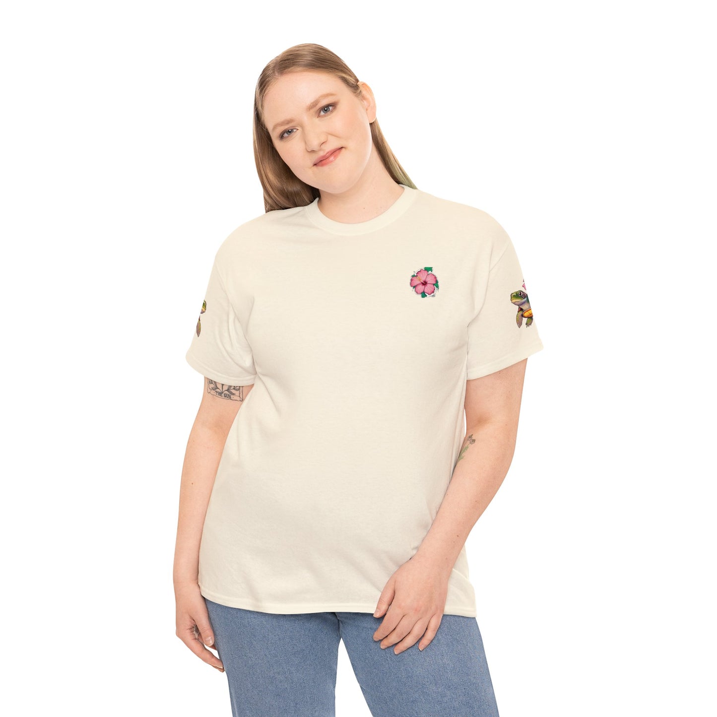 Turtle Flower Unisex Heavy Cotton Tee