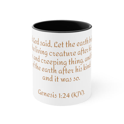 Bible Speaks Gen 1:24 Accent Mug, 11oz