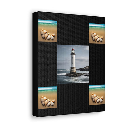 Lighthouse Black Canvas Gallery Wraps