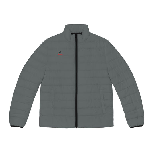 Men's Dark Grey Puffer Jacket (AOP)