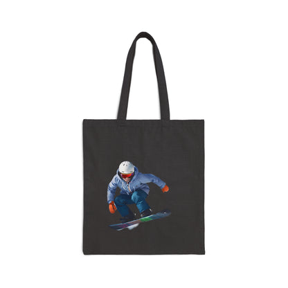 Snowboarding Cotton Canvas Tote Bag