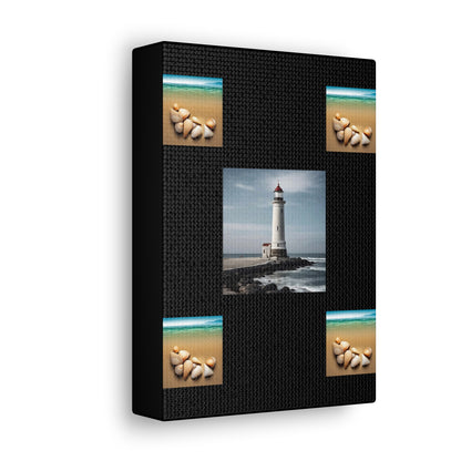 Lighthouse Black Canvas Gallery Wraps