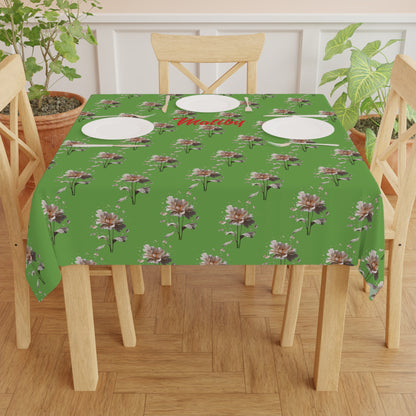 Matiby Green Flower Tablecloth