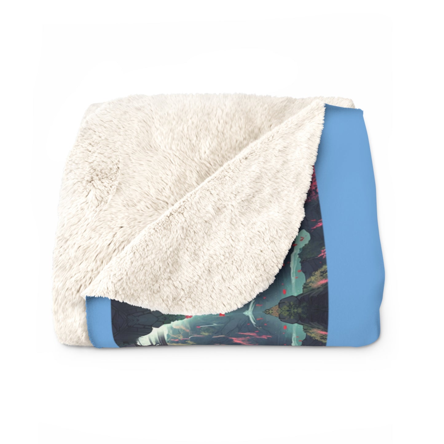 Matiby MEK Light Blue Sherpa Fleece Blanket