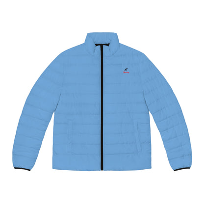 Men's Light Blue Puffer Jacket (AOP)