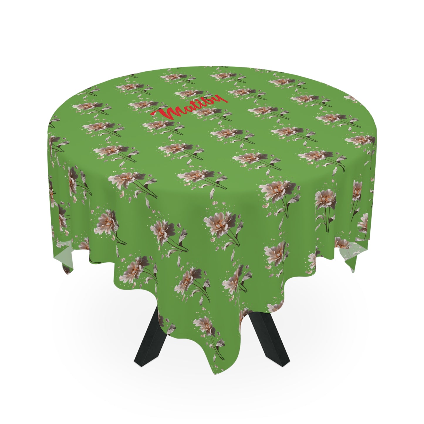 Matiby Green Flower Tablecloth