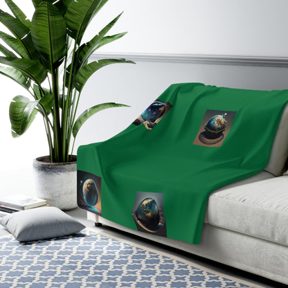 Matiby MEK Green Sherpa Fleece Blanket