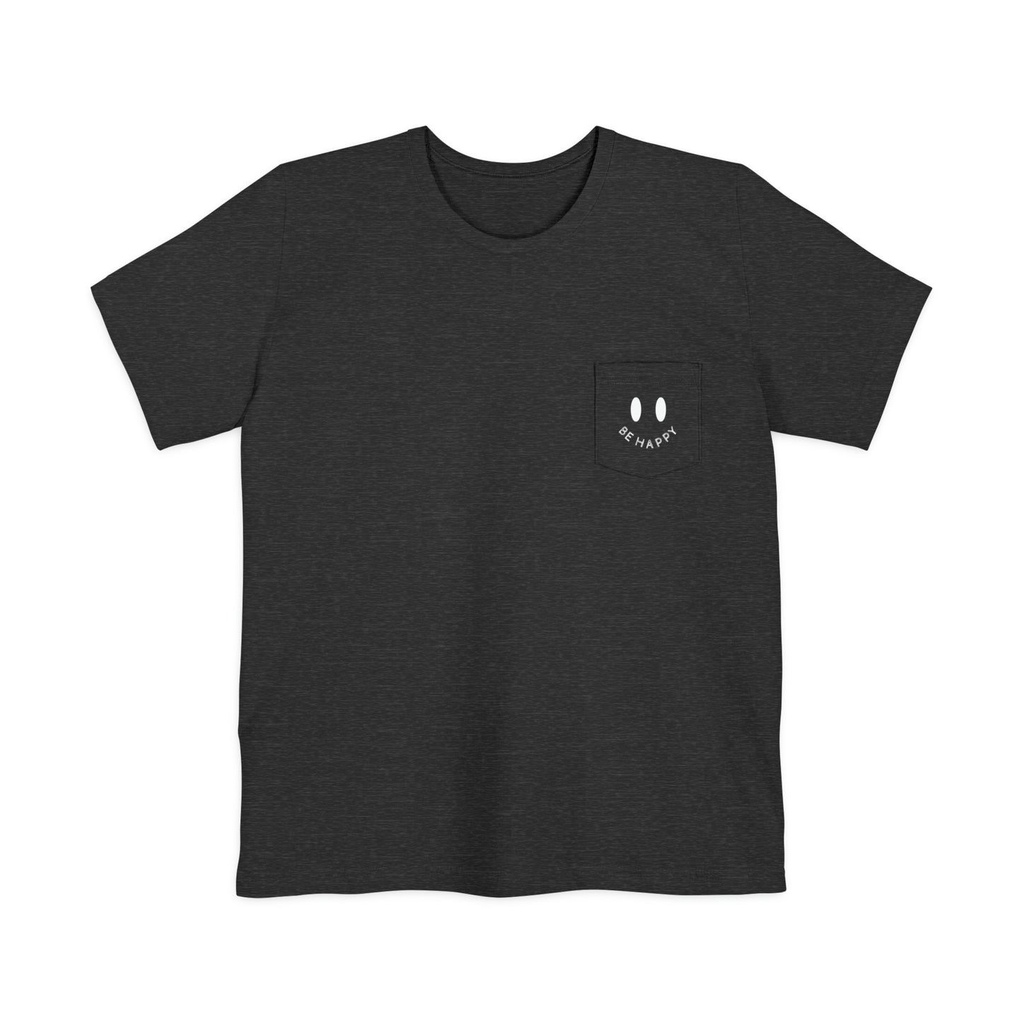 "Be Happy" Smiley Face Unisex Pocket T-shirt