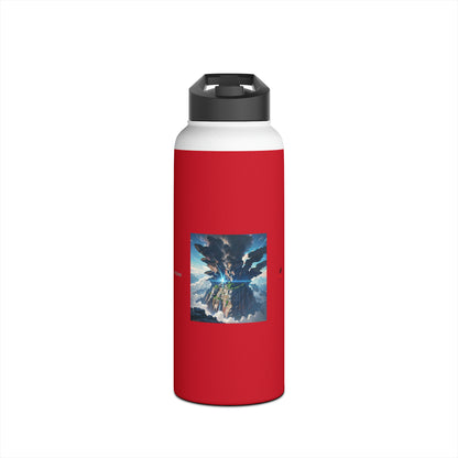 The Rising Stainless Steel Water Bottle, Standard Lid, Dark Red