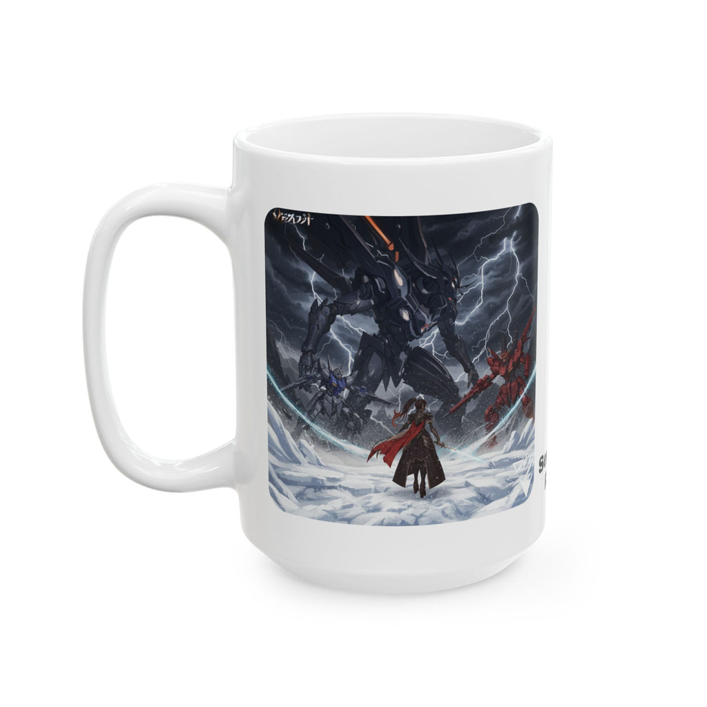 Sentience Rising Sci-Fi Robots #1 White Ceramic Mug | Sci-Fi NeoSentinel Uprising