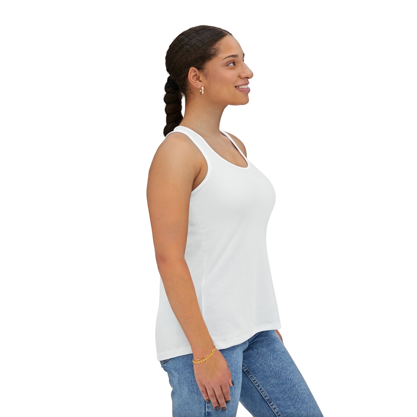 Women's White Tank Top (AOP)