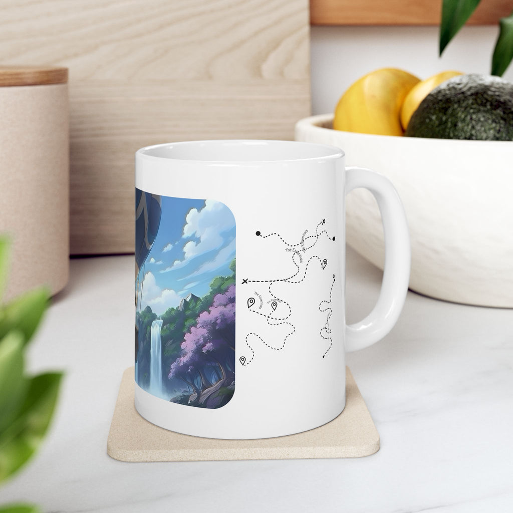 Hot Air Balloon Adventure #4 White Ceramic Mug — True Wealth, Adventure, & Creativity Cup (11oz/15oz)