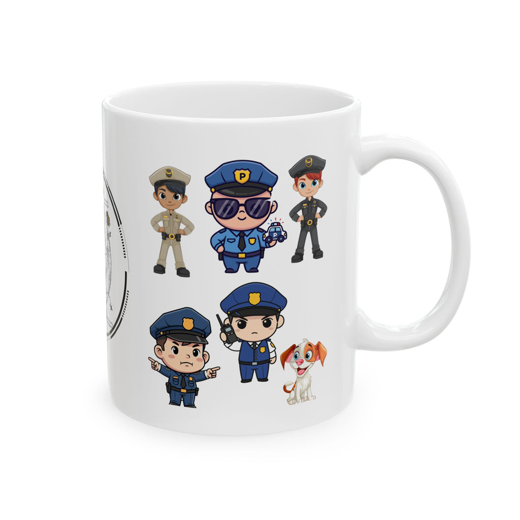 Thin Blue Line Pet Decor White Ceramic Mug — Law Enforcement Appreciation Gift Cup (11oz & 15oz)
