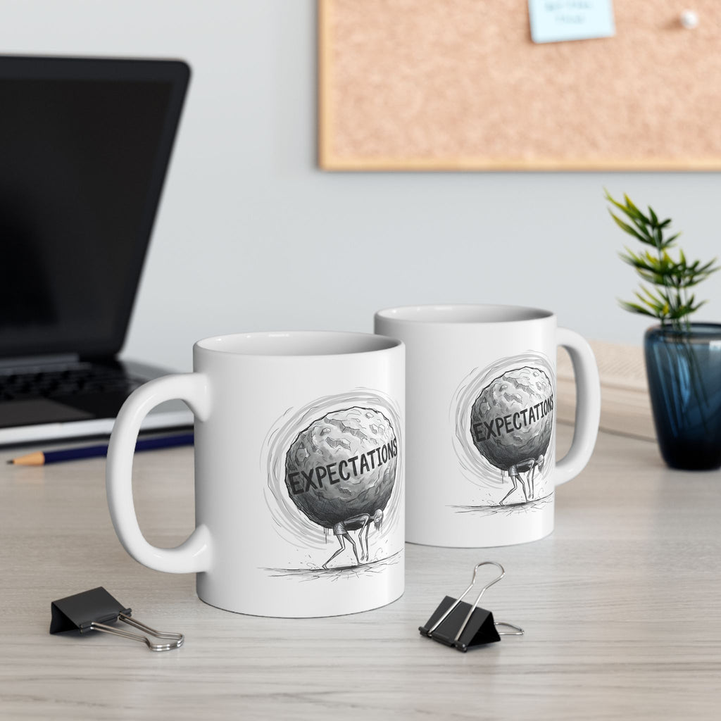 Unbreakable Woman, Standing Tall Under The Weight Of A Giant White Ceramic Mug, (11oz, 15oz), Heart of a Hero Cup
