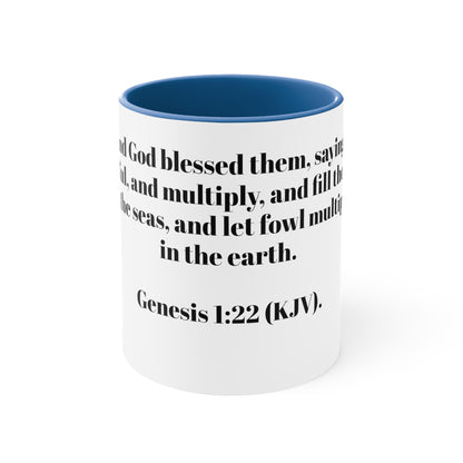 Bible Speaks Gen 1:22 Accent Mug, 11oz