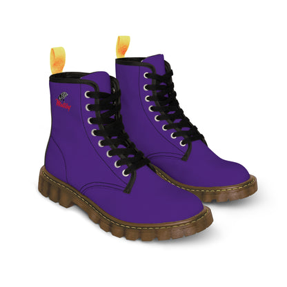 Men's Purple Canvas Boots