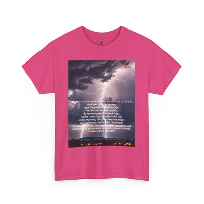 Lightning Style People Tremble Unisex Heavy Cotton Tee, Dual Side, W Font