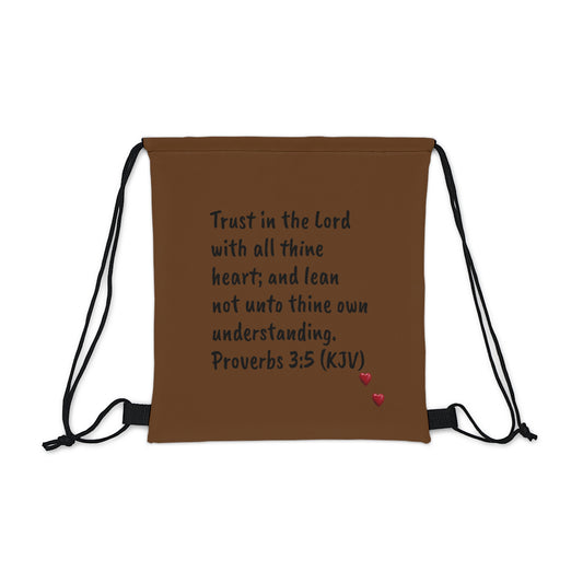 Bible Speaks Outdoor Drawstring Bag Brown