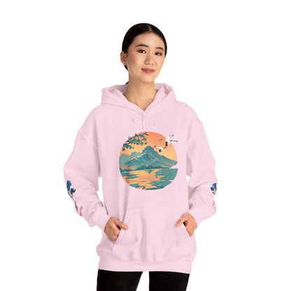 Japanese Blue Roses Landscape Unisex Heavy Blend™ Hooded Sweatshirt