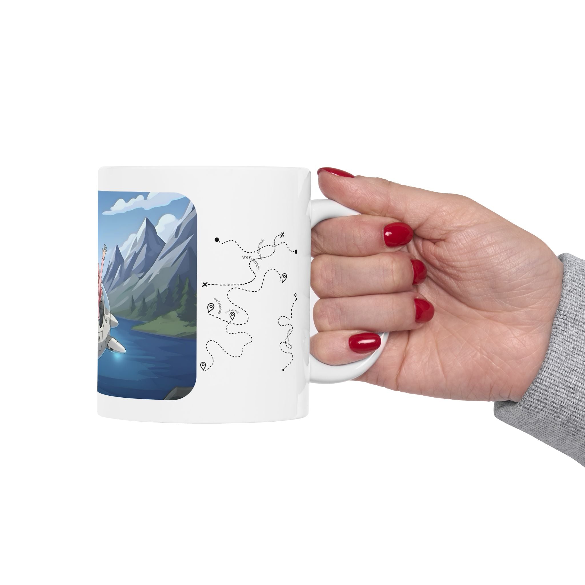 Mountain Lake Vista White Ceramic Mug – Life’s Little Wonders Cup (11oz/15oz)
