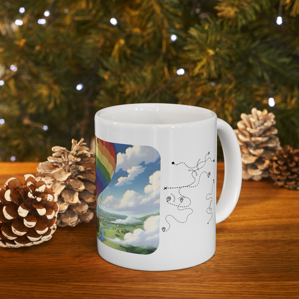 Hot Air Balloon Adventure #1 White Ceramic Mug — True Wealth, Adventure, & Creativity Cup (11oz/15oz)