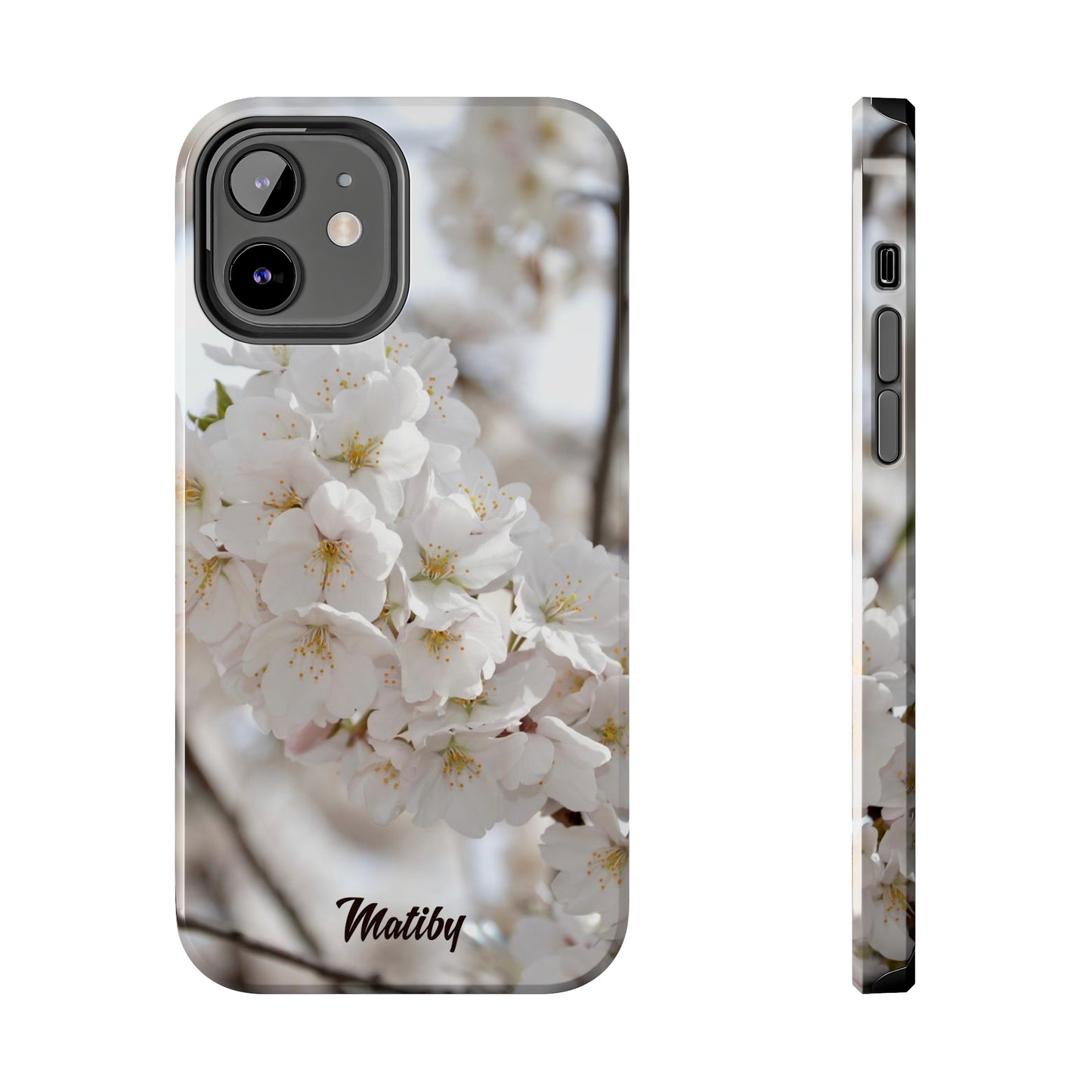 White Flower Tough Phone Cases