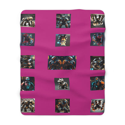 Matiby MEK Pink Sherpa Fleece Blanket