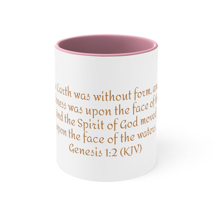 Bible Speaks Gen 1:2 Accent Mug, 11oz