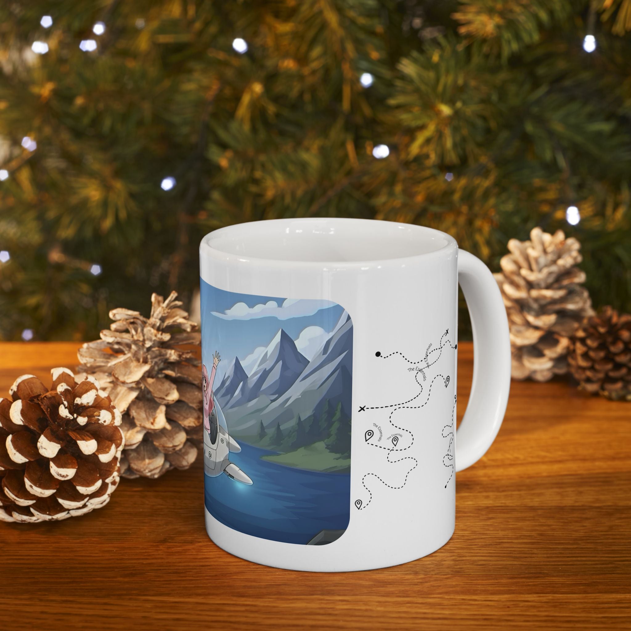 Mountain Lake Vista White Ceramic Mug – Life’s Little Wonders Cup (11oz/15oz)
