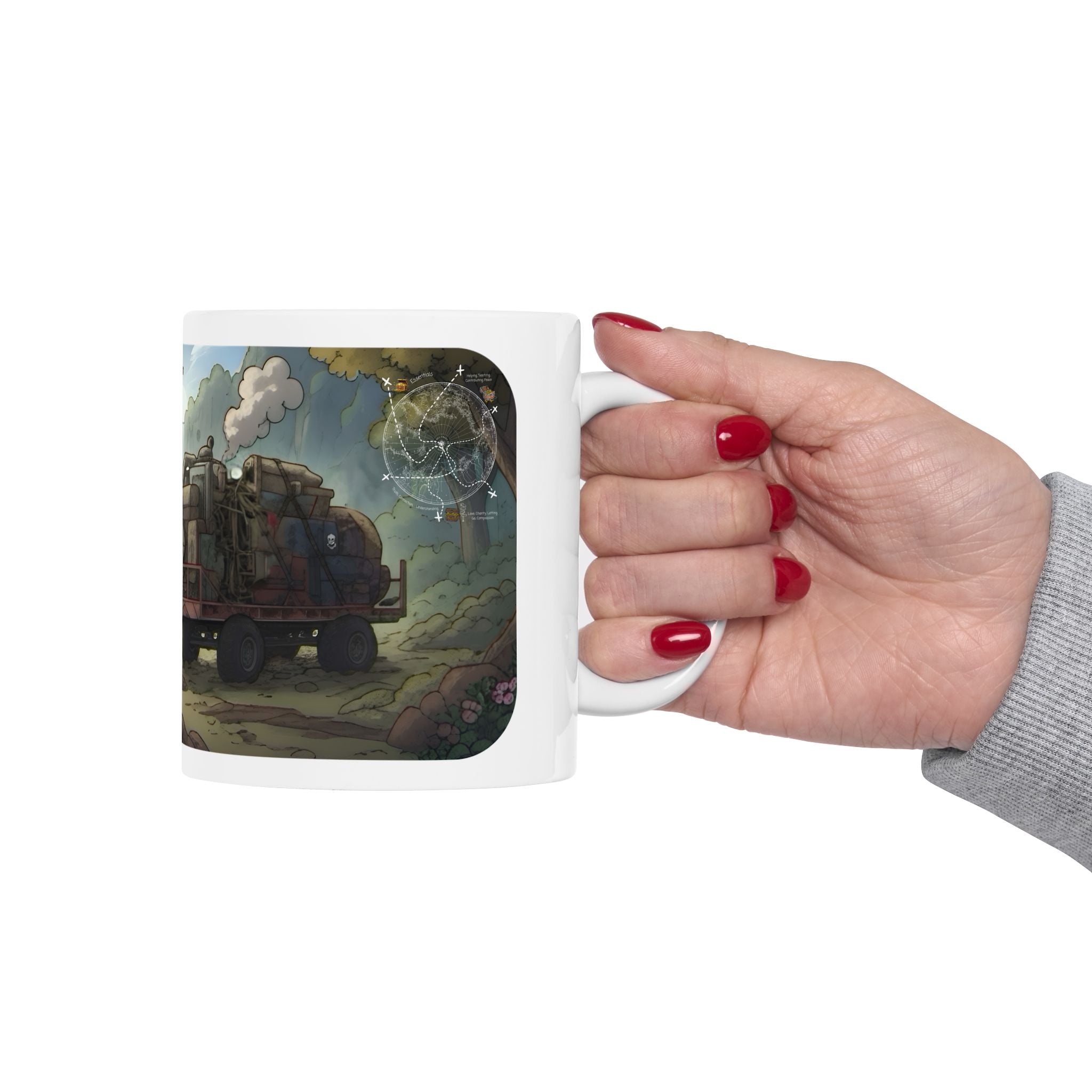 Adventure Trucks #2, Black Ops Squad White Ceramic Mug — Find Your Path To The Essentials Cup (11oz & 15oz)