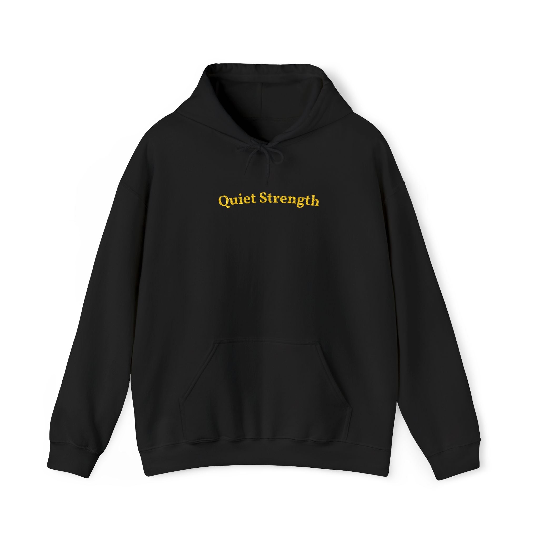 Quiet Strength Gold Embroidered Unisex Heavy Blend Hooded Sweatshirt, Strength And Hope Hoodie