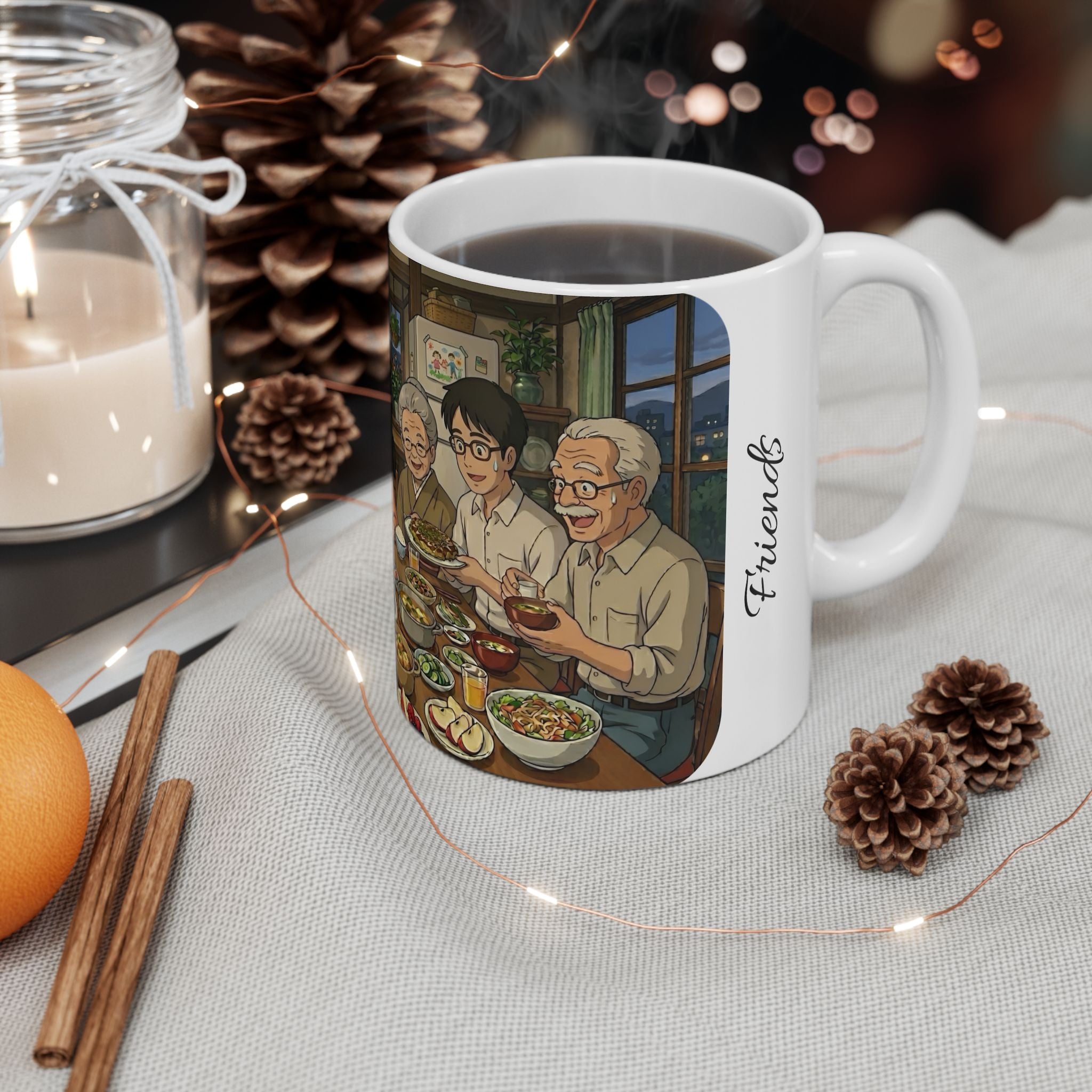 Family & Friends #5 Forever White Ceramic Mug — Cozy Feast Cup (11oz/15oz)