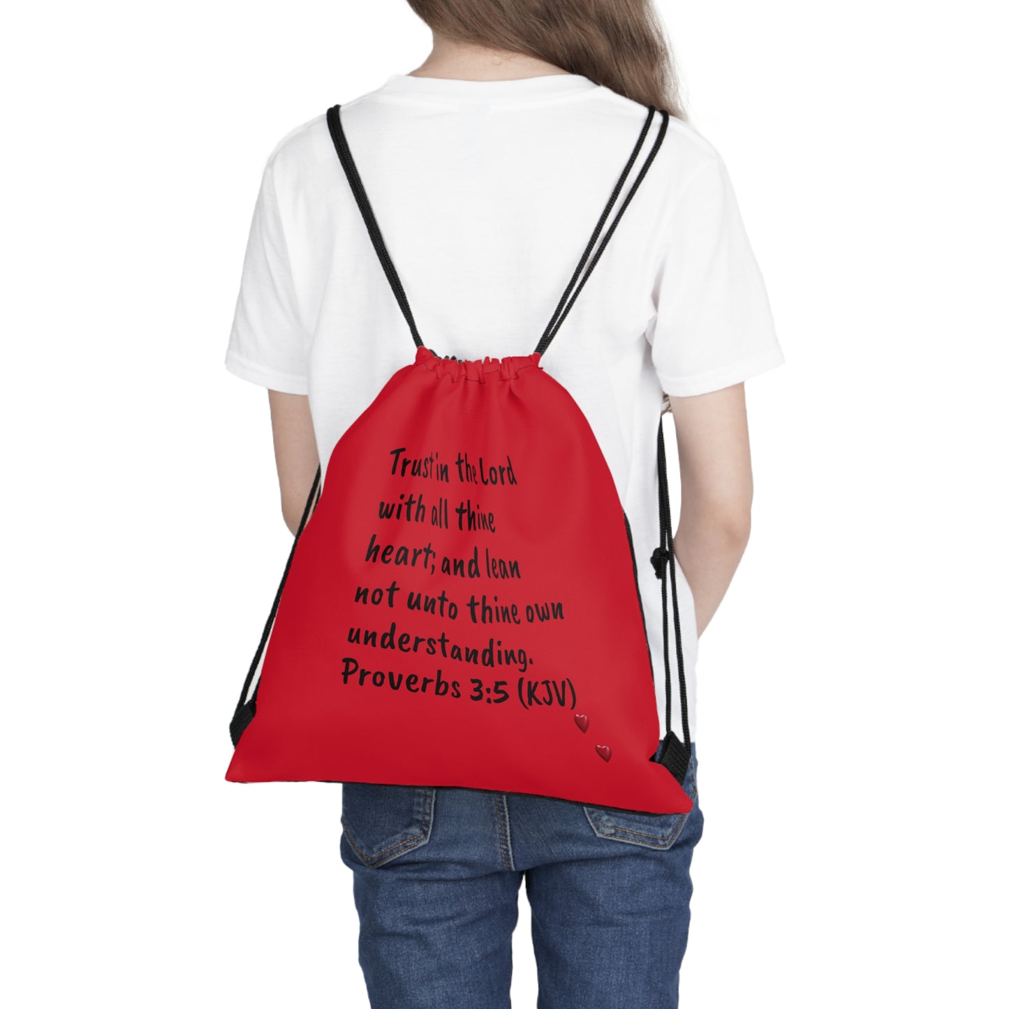 Bible Speaks Outdoor Drawstring Bag Dark Red