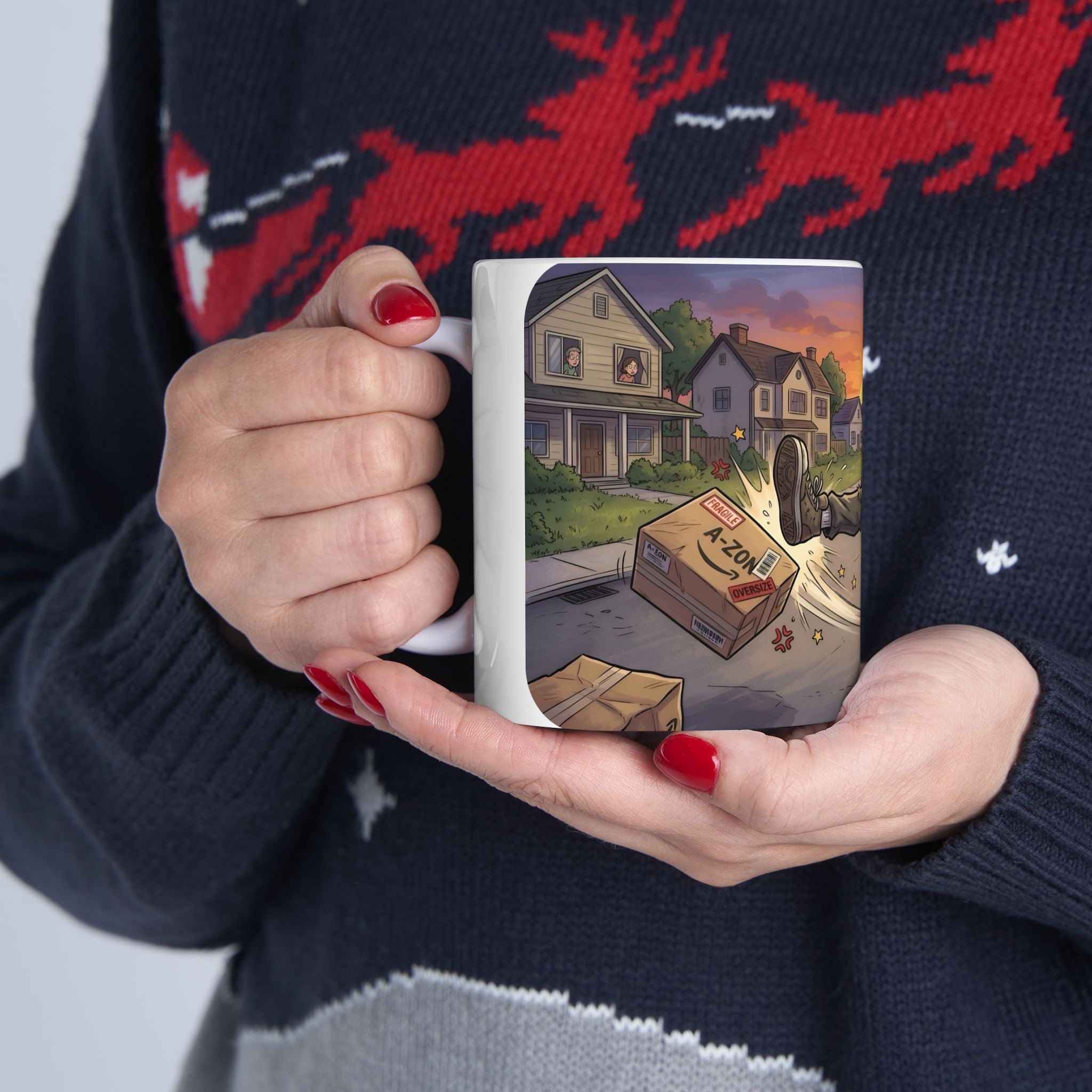 Speedy Drop Delivery Bathroom Tales White Ceramic Mug — "Gotta Go" Postal Worker Tea Cup (11oz/15oz)