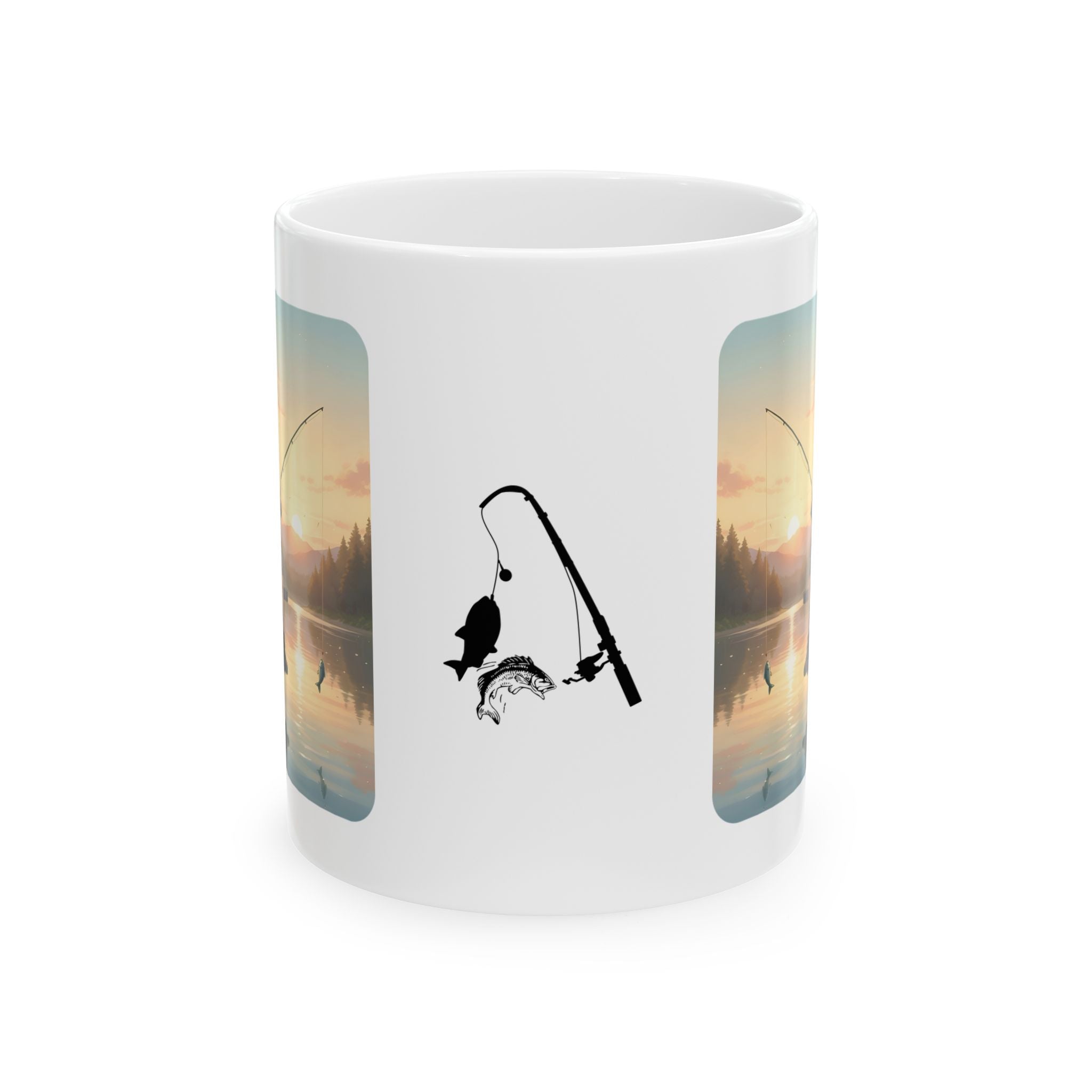 Best Friends Sunset Camping White Ceramic Mug — Brothers Lake & Rod Outdoor Adventure Cup (11oz, 15oz)