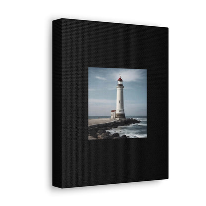 Lighthouse Black Canvas Gallery Wraps