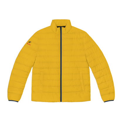 Men's Yellow Puffer Jacket (AOP)