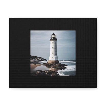 Lighthouse Black Canvas Gallery Wraps