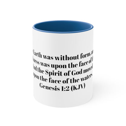 Bible Speaks Gen 1:2 Accent Mug, 11oz