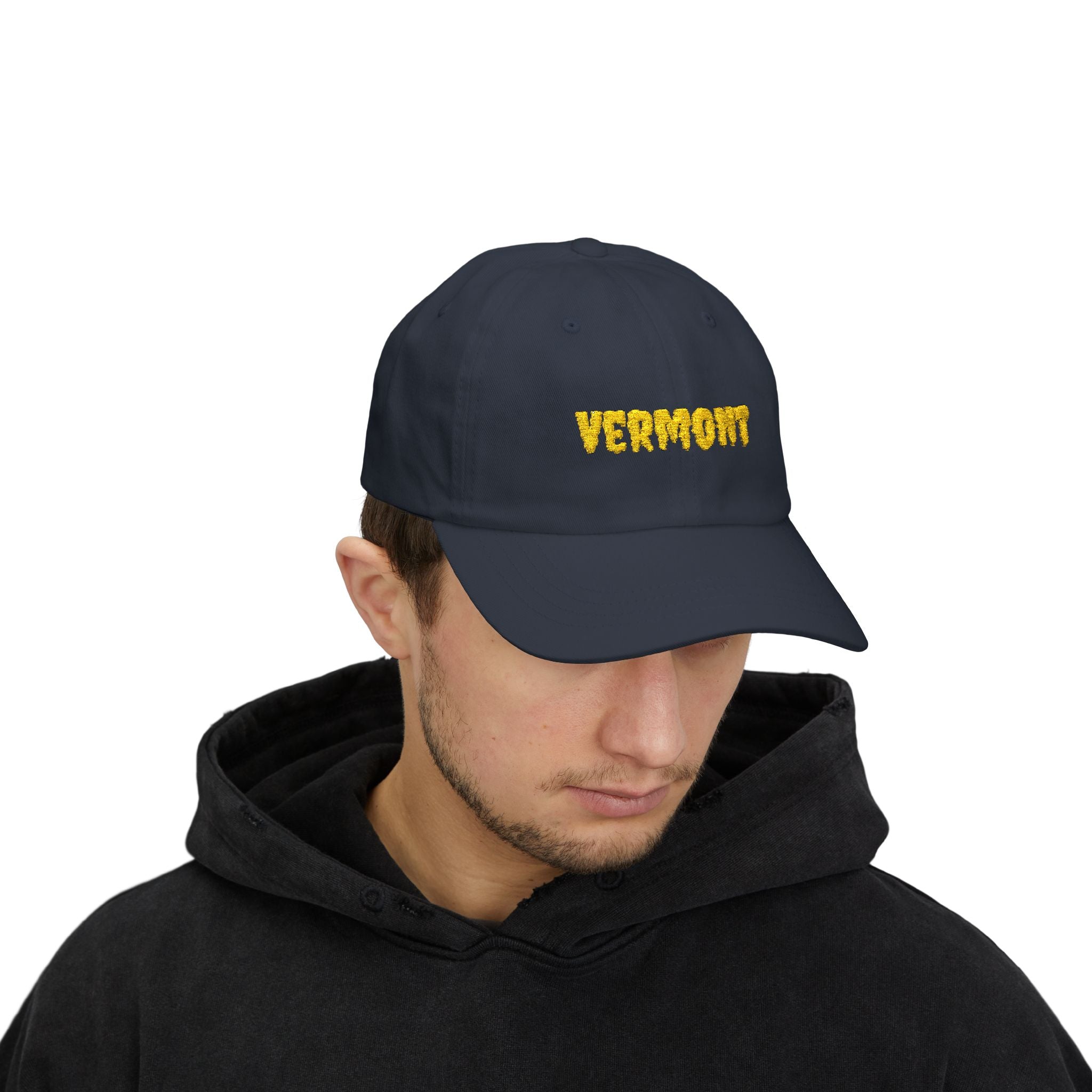 Vermont United States of America Gold Embroidered Classic Dad Cap | VT 14th USA Baseball Hat
