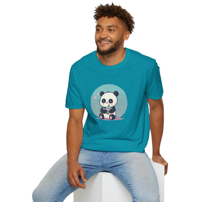 Panda With Boba Unisex Softstyle T-Shirt