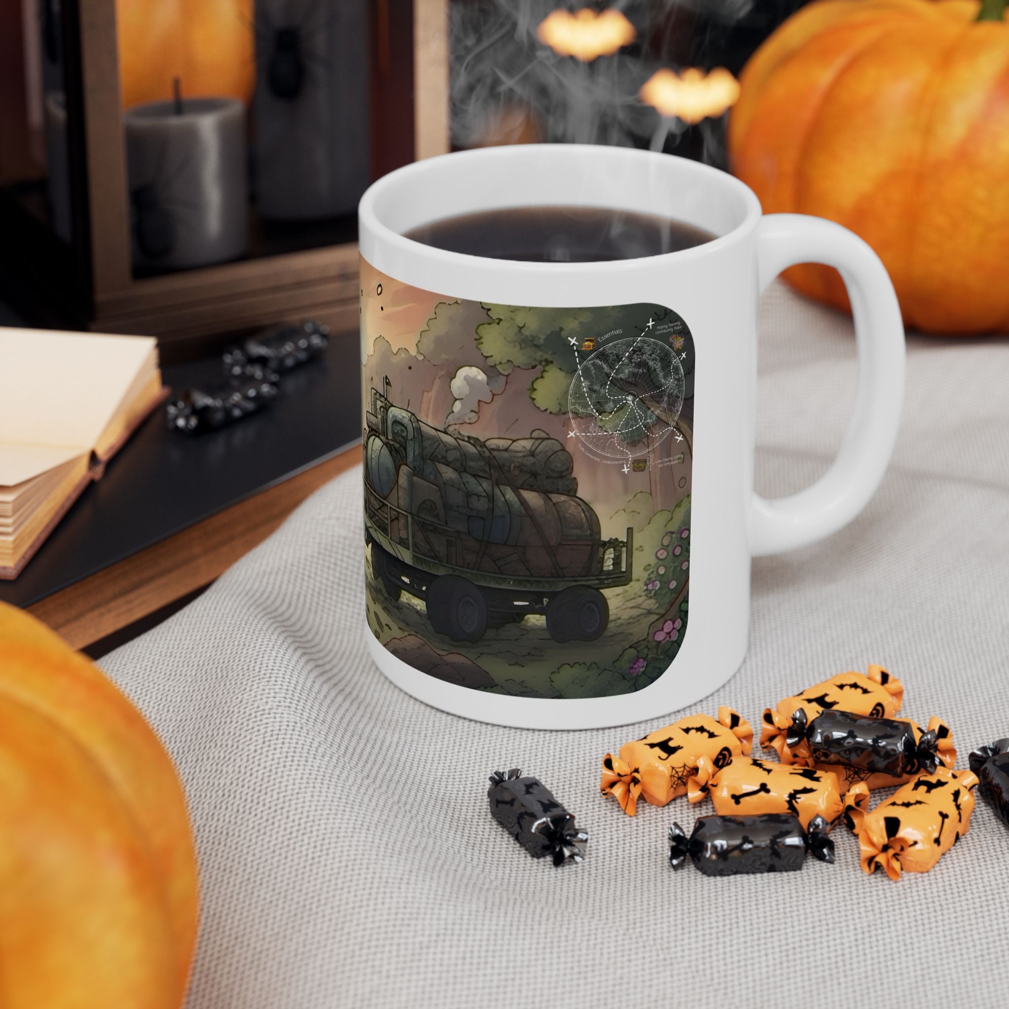 Adventure 4x4 Trucks #1, Army Commandos White Ceramic Mug  — Find Your Path To The Essentials Cup (11oz & 15oz)