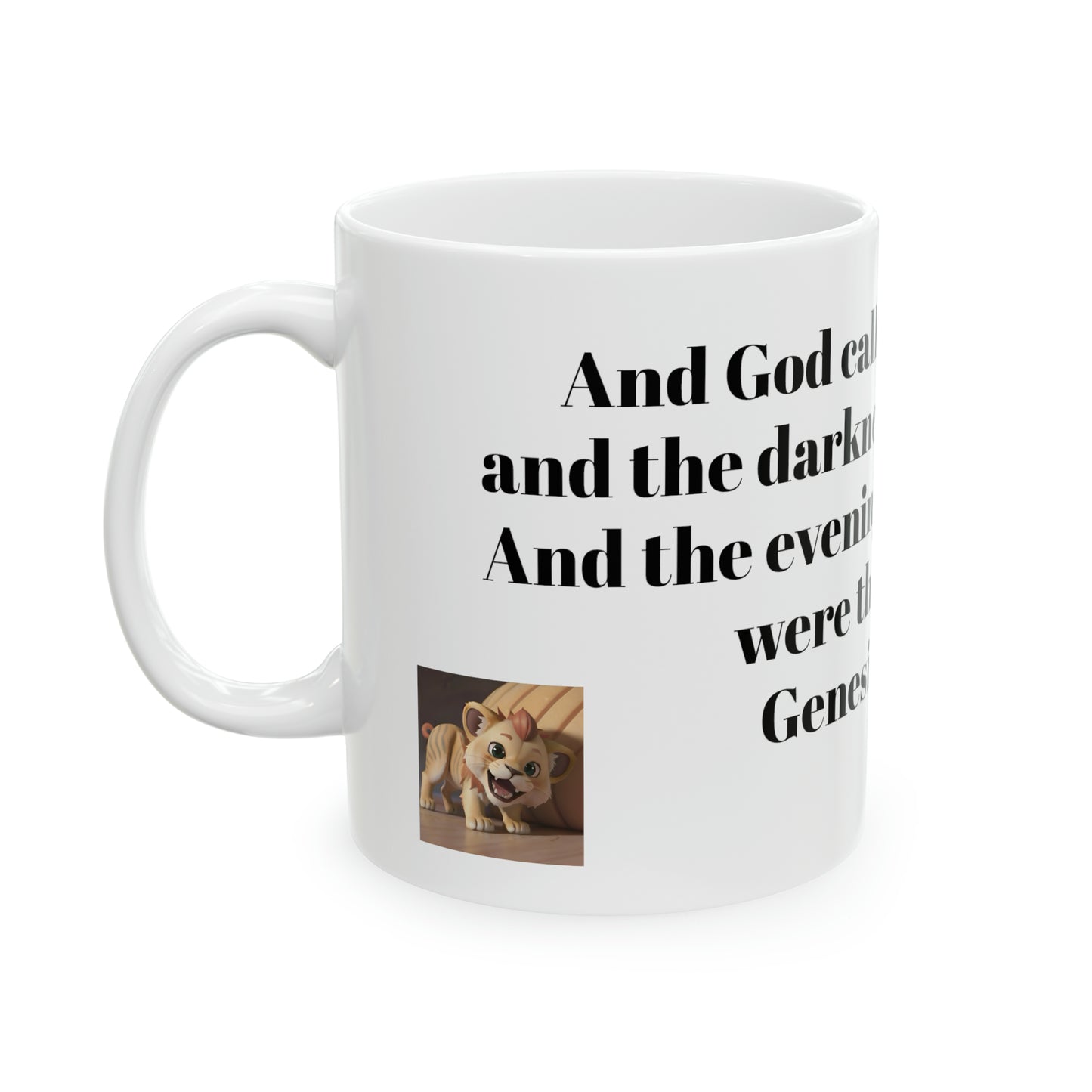 Bible Speaks Gen 1:5 Ceramic Mug, 11oz