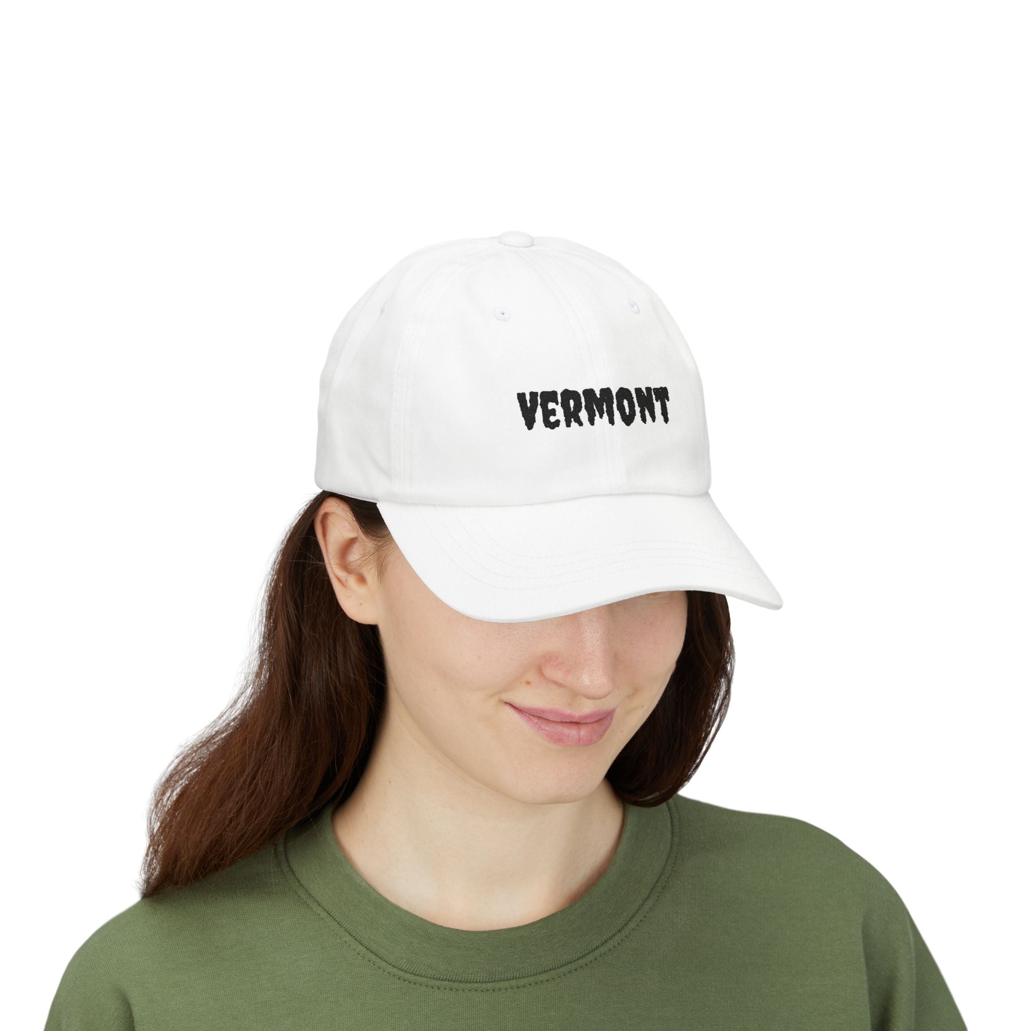 Vermont United States of America Black Embroidered Classic Dad Cap | VT 14th USA Baseball Hat