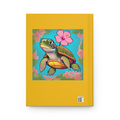 Turtle Rose Hardcover Journal Matte Yellow