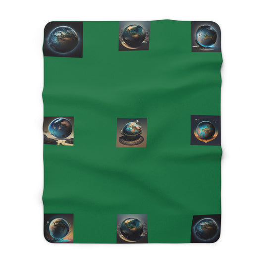 Matiby MEK Green Sherpa Fleece Blanket