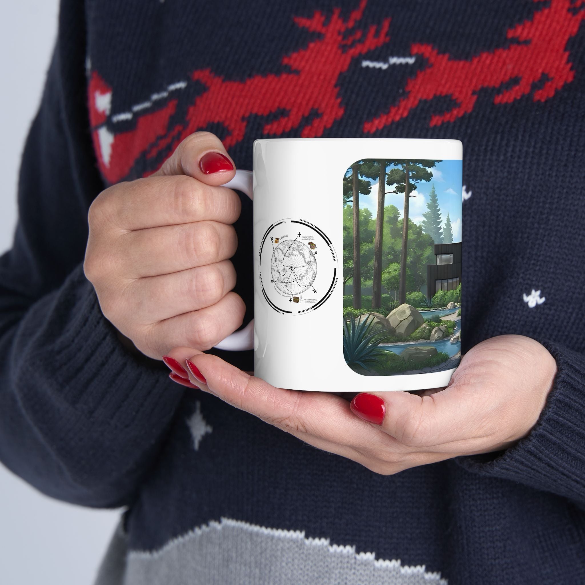 Cozy Architecture & Dreamy Landscapes #47 White Ceramic Mug – Homes Home Sweet Home Cup (11oz/15oz)