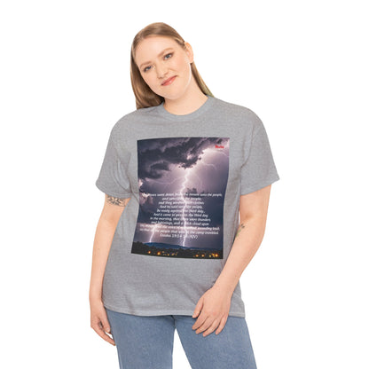 Lightning Style People Tremble Unisex Heavy Cotton Tee, Dual Side, W Font