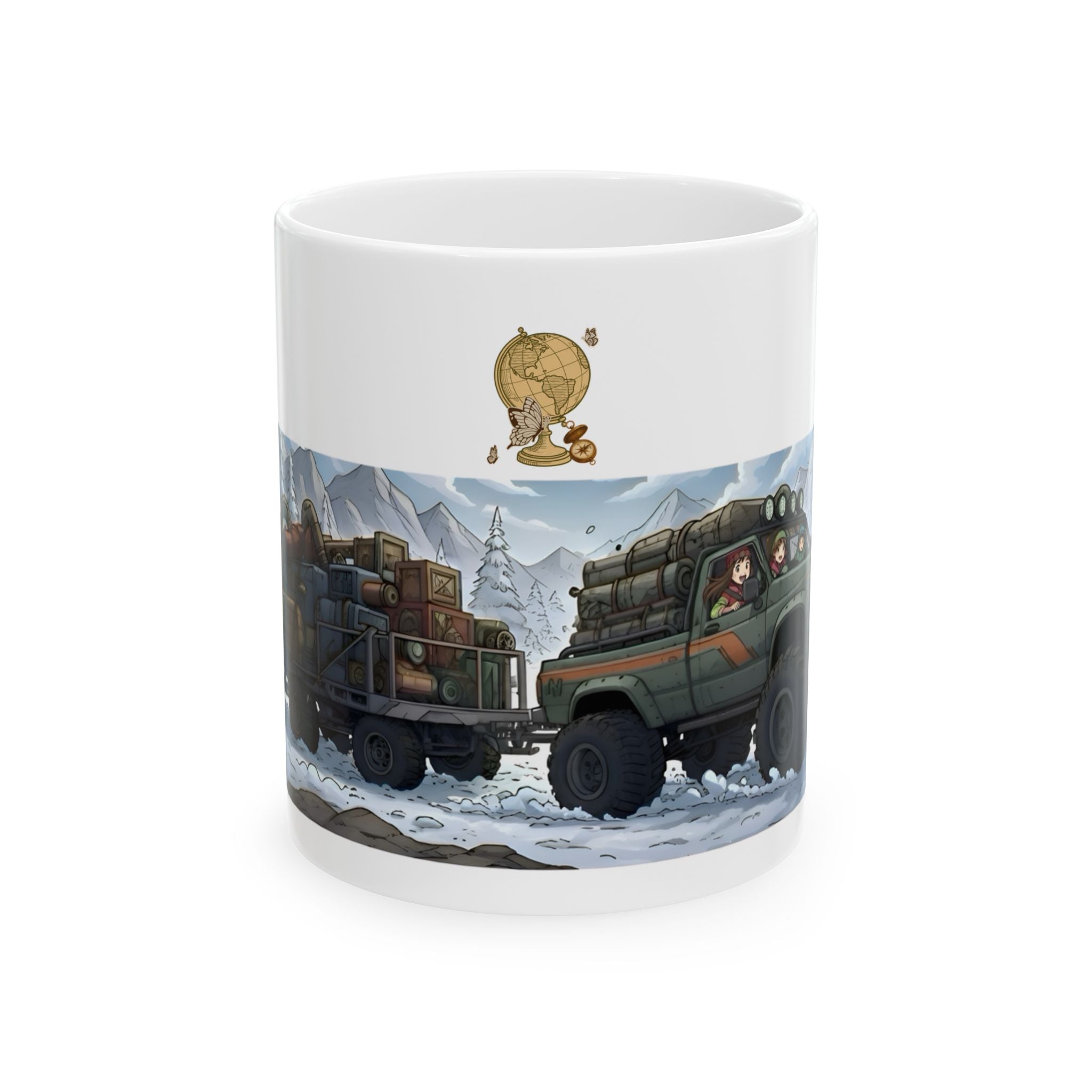 Adventure 4x4 Trucks #40, Raising Kids, Raising Dust White Ceramic Mug — Soccer Mom? Nah, Find Your Path To The Essentials Cup (11oz & 15oz)