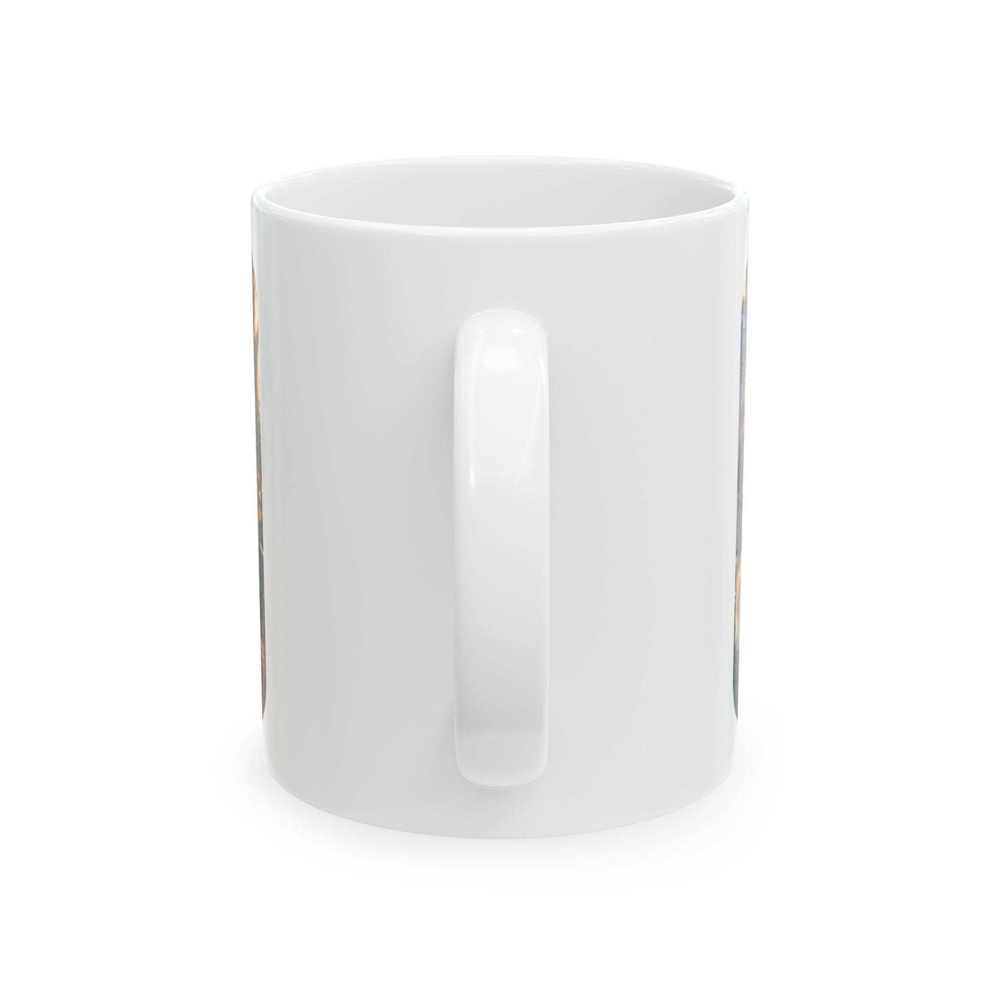 Cozy & Cute Puppy Backpack White Ceramic Mug (11oz, 15oz), Grins & Peeks Cobblestone Cup